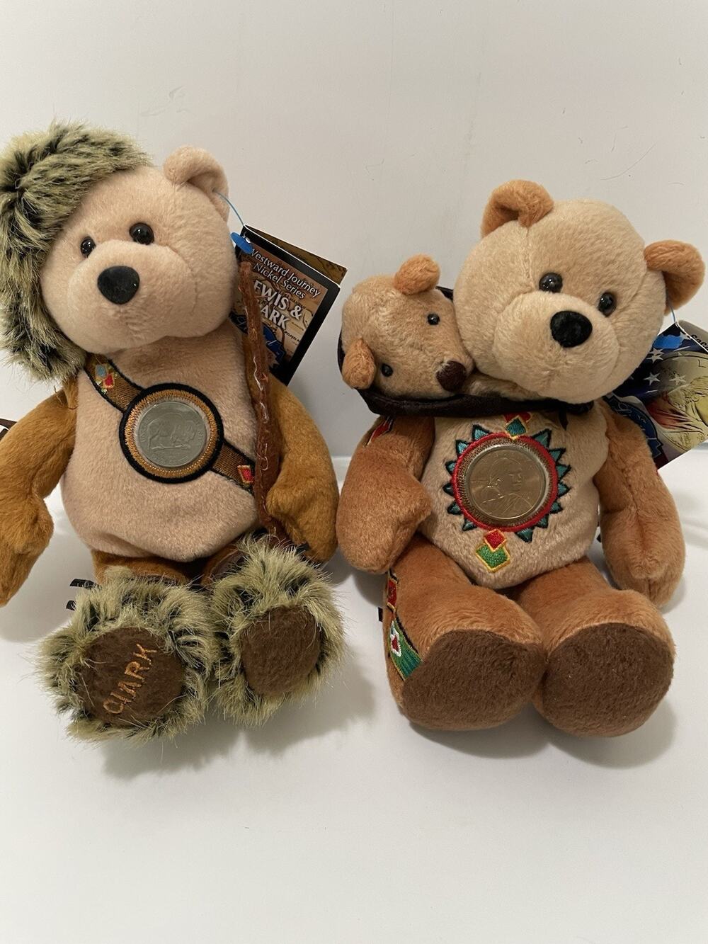 Lot of 2 Limited Treasures Coin Bears Clark Bison Nickel Sacagawea Dollar Tags